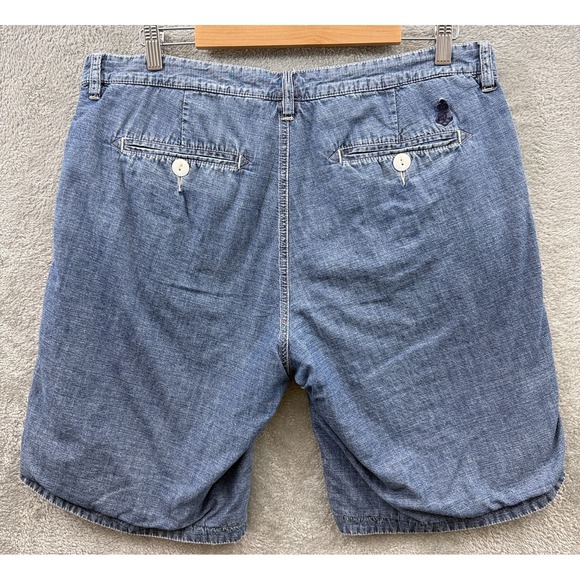 Ralph Lauren Yacht Club‎ Shorts Mens 34 Chambray Stripe Reversible Marine Chino - Picture 4 of 9